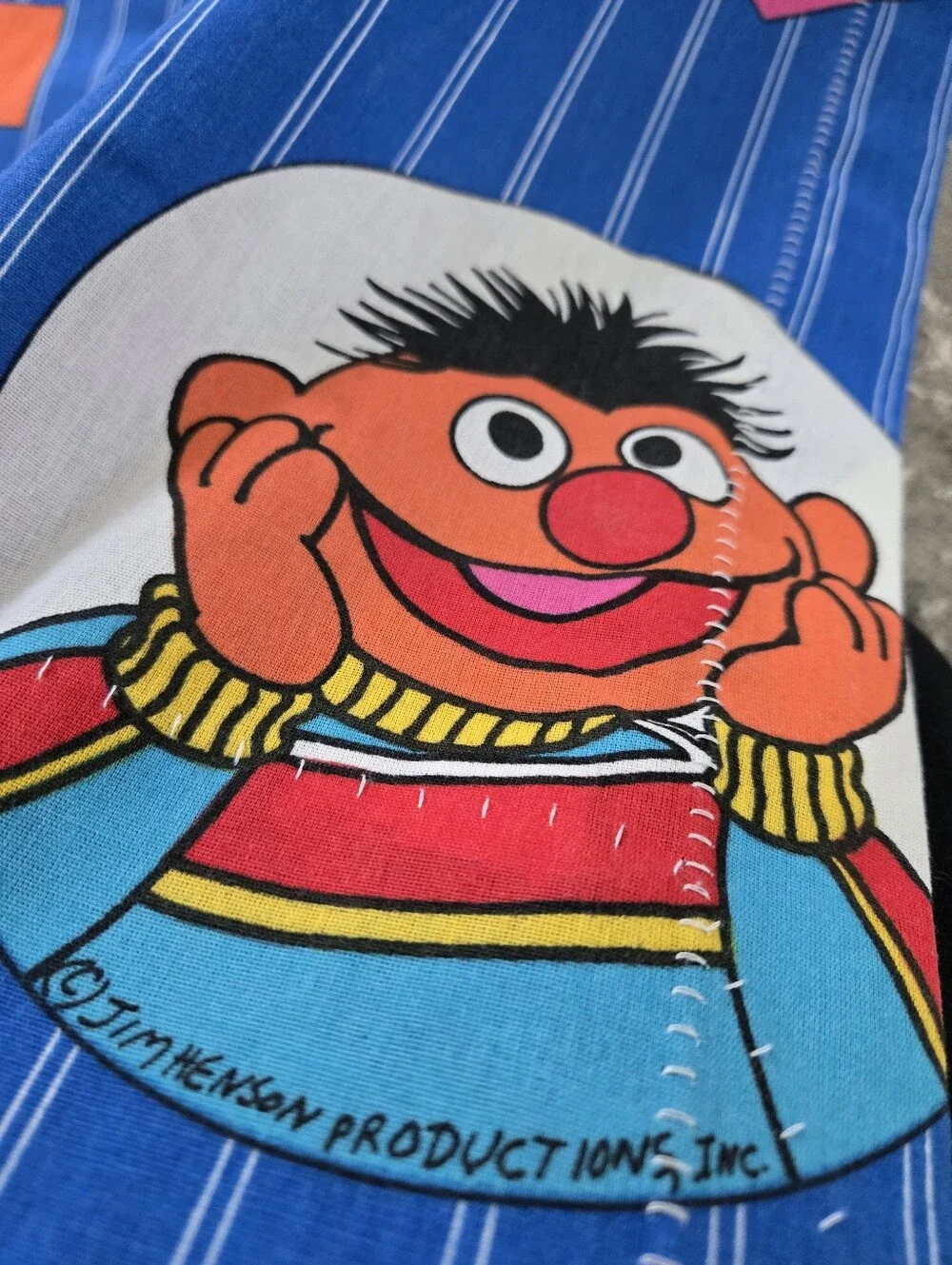 Pair (2) Vintage 1990s Sesame Street Character Curtain Panels